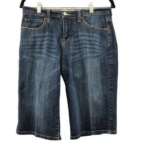 Lucky Brand Bermuda Jean Shorts Womens 8 / 29 Blue Dark Wash Mid Rise Modest